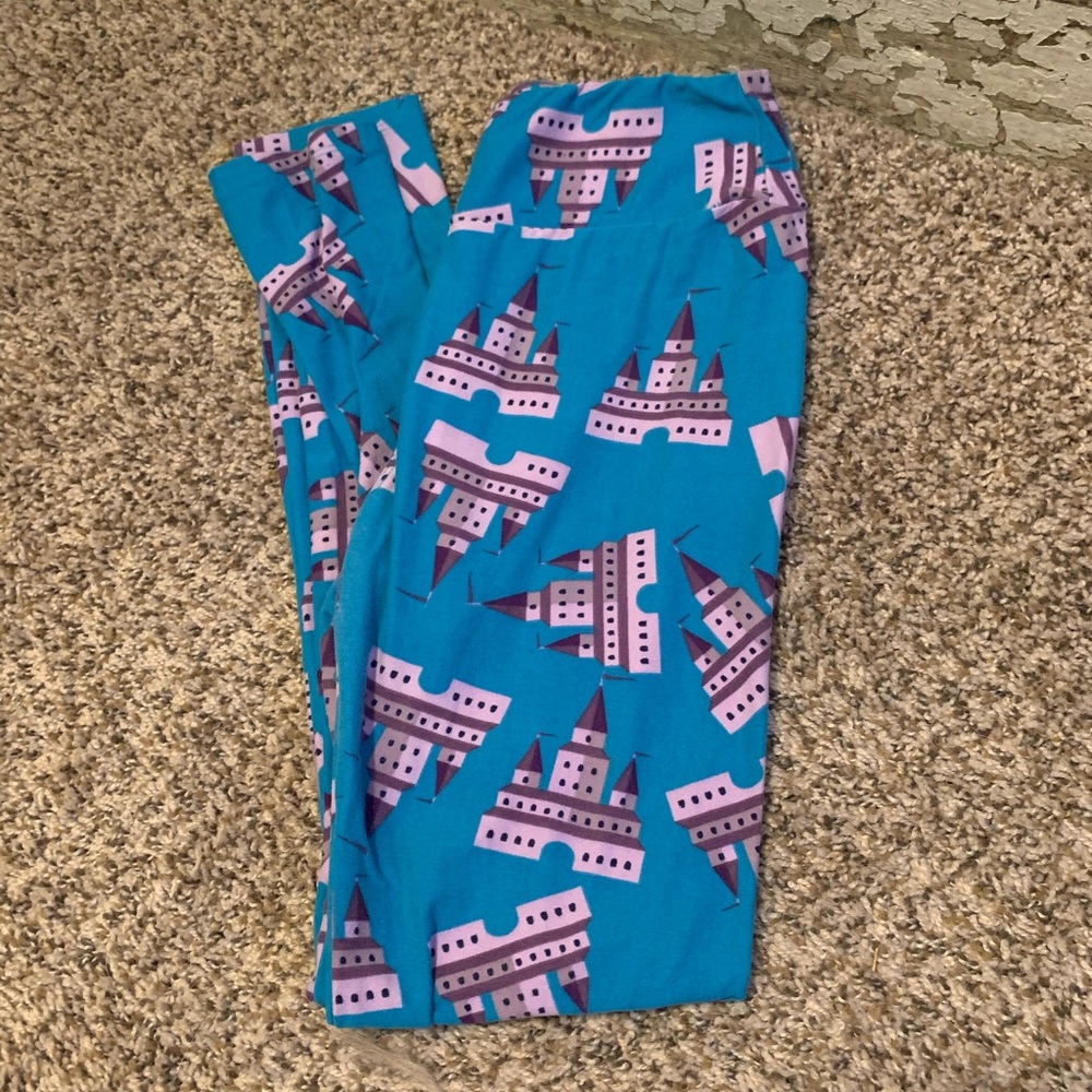 LuLaroe Blue and Purple OS Castle Leggings